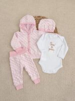 Komplet za bebe u rozoj boji minky materijala